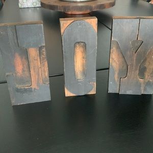 Old printer block letters JOY